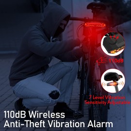 NineLeaf Smart Bike Alarm Taillight with Turn Signals and Automatic Brake Light, Waterproof Bicycle Horn with Remote Control, USB Rechargeable Rear Bike Tail Light for Night Riding, 4Pack