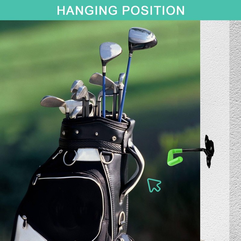 FEYRUN Wall Mounted Golf Bag Hook, 2 Bags Storage Racks