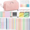 62PCS Aesthetic School Supplies with Cute Pencil Case, Pastel Highlighters