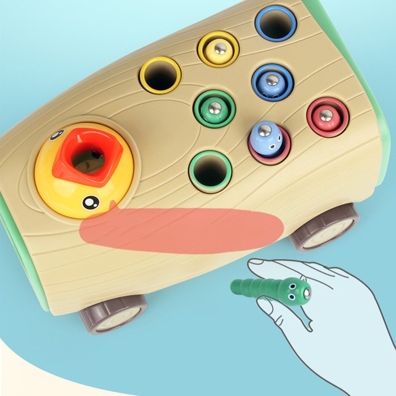 Bird Feeding Toy Toddler Funny Woodpecker Catching Worms Game Educational