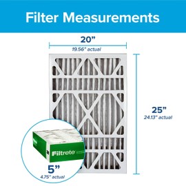 Filtrete 20x25x5 Air Filter, MPR 700, MERV 8, Clean Living Dust, Pollen and Pet Dander Reduction Pleated 5-Inch Air Filters, 2 Filters