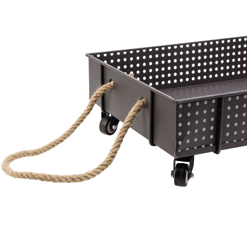 MyGift 26 Inch Industrial Brown Metal Entryway Boot Tray with