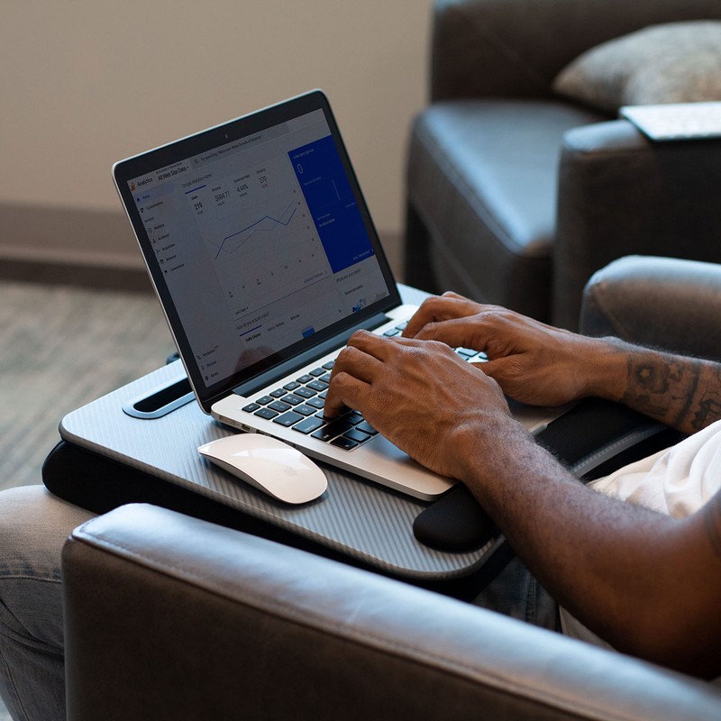 LAPGEAR Memory Foam Lap Desk with Wrist Rest and Media