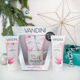 VANDINI Gift Set with XXL Cup – Hydro Care Shower Gel & Body Lotion for Women with Normal to Dry Skin – Shower Gel & Body Lotion Beauty Set – Wellness Set, Care Set for Women, Body Care