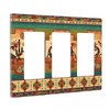 Southwest Native American Kokopelli Triple Gang Rocker Decorative Light Switch