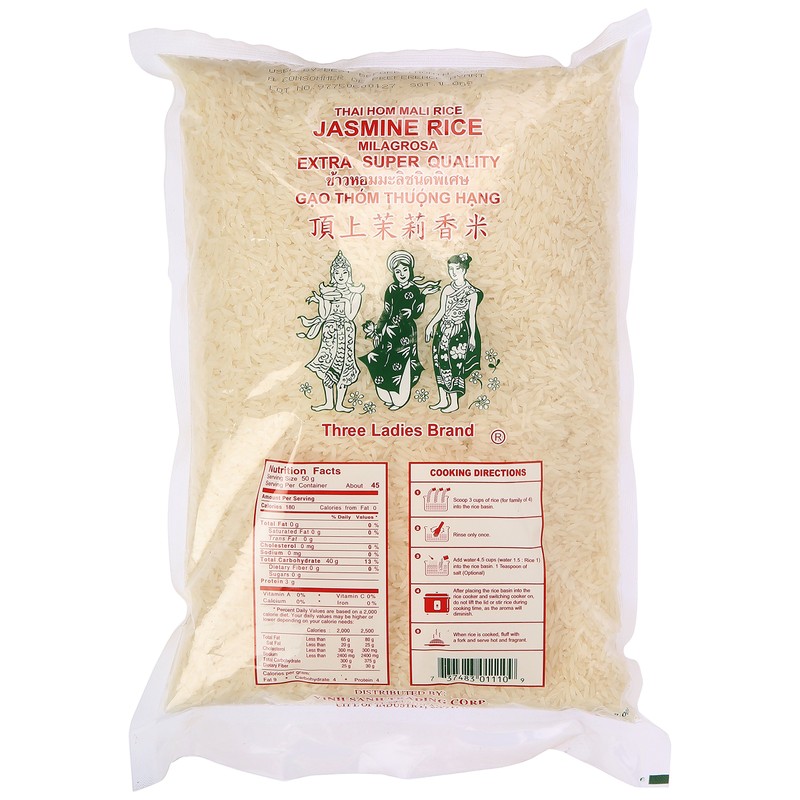 Three Ladies Jasmine Rice Long Grain 5 lbs (011109)