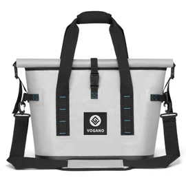Vogano 40 Can Soft Cooler Bag - Insulated Leak-Proof Large Cooler Bag with Roll-Top Waterproof Seal | Portable Ice Chest for Camping, Beach, Travel, Picnics | 24HR Cold Retention (Gray)