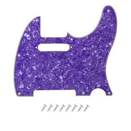 DIAO79NI 8 Hole Tele Pickguard Scratch Plate for USA/Mexican Fender American Standard Telecaster Modern Style Electric Guitar, Light Purple Pearl, 4ply.