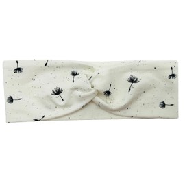 Handgemachtes Damen Stirnband, Jersey Haarband mit Knoten, Turban-Design, Frühling (Pusteblume, Damen)