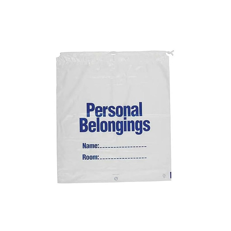 Patient Personal Belonging Bags - Drawstring Clear ， 1.6 mil