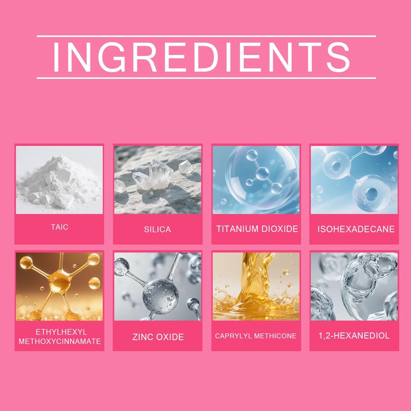 Mineral Sunscreen Setting Powder, SPF 50 Transparent Brush Powder, Long-Lasting,Lightweight