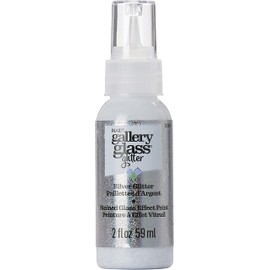 Gallery Glass Silver Stained Glass 2 fl oz Brilliant Glitter Finish Paint, Perfect for Easy to Apply DIY Arts and Crafts, 20045