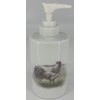 Soap Dispenser - White Porcelain Decorated (White Leghorn Rooster)