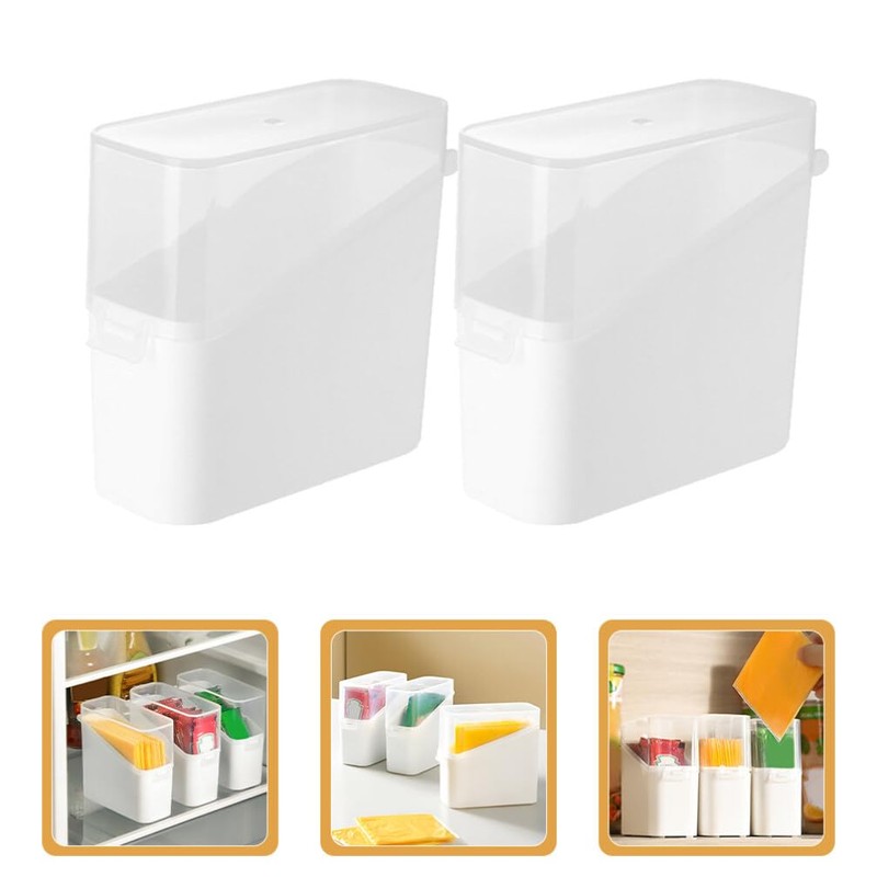 Alipis Cheese Storage Container for Fridge, 2Pcs Sliced Cheese Holder