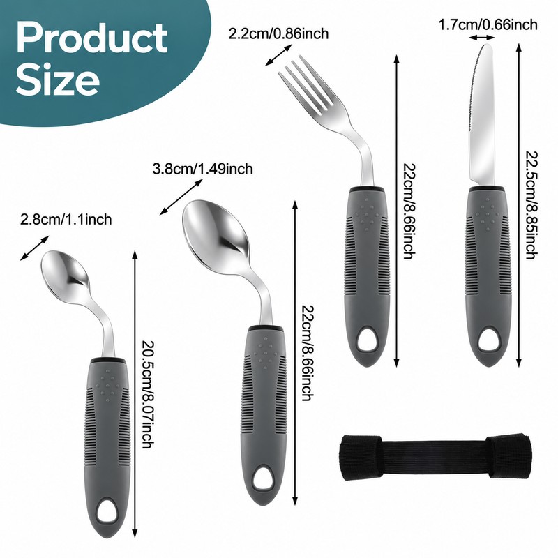Adaptive Utensils for Seniors – Adjustable Fork and Spoon Set