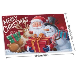 Christmas Garden Flag, 90 x 150 cm Hand Holding Gift Flag Double Sided Winter Flag Christmas Decoration Garden Holiday Home Party Hanging Decoration