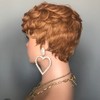 HOTKIS Short Curly Human Hair 30 Pixie Cut Wigs for
