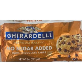 GHIRARDELLI Dark Chocolate NO SUGAR ADDED Premium Baking Morsels Chips 8 oz Bag