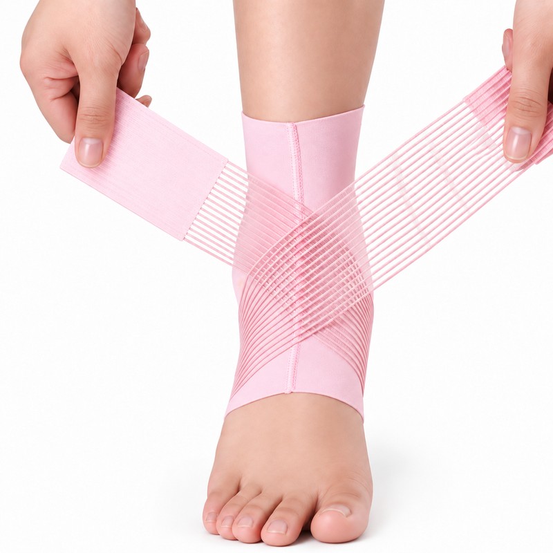 Adjustable Thin Ankle Support Brace for Running & Cycling –