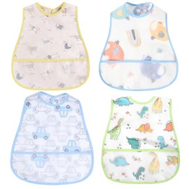 norinori Baby bibs Waterproof Bib - Feeding bib, Adjustable Washable, Soft ForToddler Infant Kids, 0-36 Months