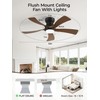 52 Inch Flush Mount Ceiling Fan with Lights, APP Control,