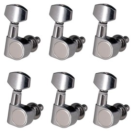 6R 2-Pin Guitar Tuners Machine Heads 15:1 Ratio Tuning Pegs Keys（no Screws）for Strat tele SQ Style Electric Guitar (Silver 6 Right)