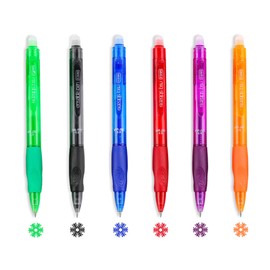 Rnigra Erasable Pens 6pcs, Eraser Pen 0.5mm, Erasable Gel Pens with Rubbers on the End, Assorted Color Inks for Writing, Premium Comfort Grip for Drawing Writing Planner and Crossword Puzzles