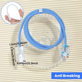 6 Pcs Cute Flower Heart Cable Protector for Chargers, Transparent Type-C PTU Cord Saver Phone Charger Accessories Cable Phone Protector for Women Girls