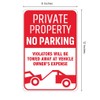 Set of 3 Private Property No Parking Sign with H-Stakes