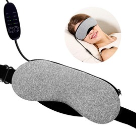 Heated Eye mask - VINDAR Cotton Eye Mask, Warming Night Massage Mask, Electric USB Heated Hot Pads, Adjustable Temperature Control, Designed to Relieve for Blepharitis, Dry, Stress, Puffy Eyes