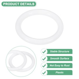 M METERXITY 50-Pack Dream Catcher Rings,1.1 Inch Plastic Macrame Wreath Floral Round Rings Plastic O Rings Hoop for DIY Wedding Wreath/Wall Hanging/Christmas/Camping White 0.14 Inch