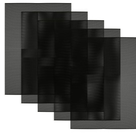 5 Sheets Black Buckram Mesh, 0.5mm Fursuit Eye Mesh 11.8in x 7.87in Waterproof Printable PVC Eye Meshes Sheet for Therian Mask, Cosplay Props Fursuits, Handicrafts Making