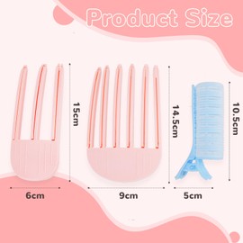 YRYUNRUI 2 Pcs Wind Shaping Styling Comb for Fluffy Bangs, Natural Hair Root Lifting Clips with 2 Rollers for Hair Volume, No Trace Effortless Volume Tools for Women's Hair Styling