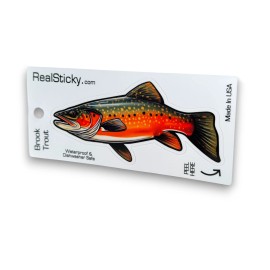 Real Sticky Brook Trout Fishing Sticker Fish Lake Stream Tacklebox Tackle Car Bumper Decal