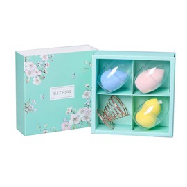 Makeup Sponge Set, BATENG 4 Pcs Makeup Blenders Foundation Blending Sponge and Powder Puff Sponge Holder, Cosmetic Tools for Liquid, Powder, BB Cream and Sunscreen(Sponge color random)