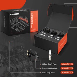 A-Premium 3 Ignition Coils with 6 Wires and 6 Iridium Spark Plugs Compatible with Chevy Malibu, Impala, Lumina, Monte Carlo, Venture & Buick Century, Rendezvous & Oldsmobile Alero & Pontiac Grand Am