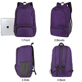 HYCOPROT 35L Packable Backpack Ultra Lightweight Foldable Rucksack Water Resistent Breathable Bag for Men Women Outdoor Camping Walking Hiking Climbing Travel Daypack (Purple)