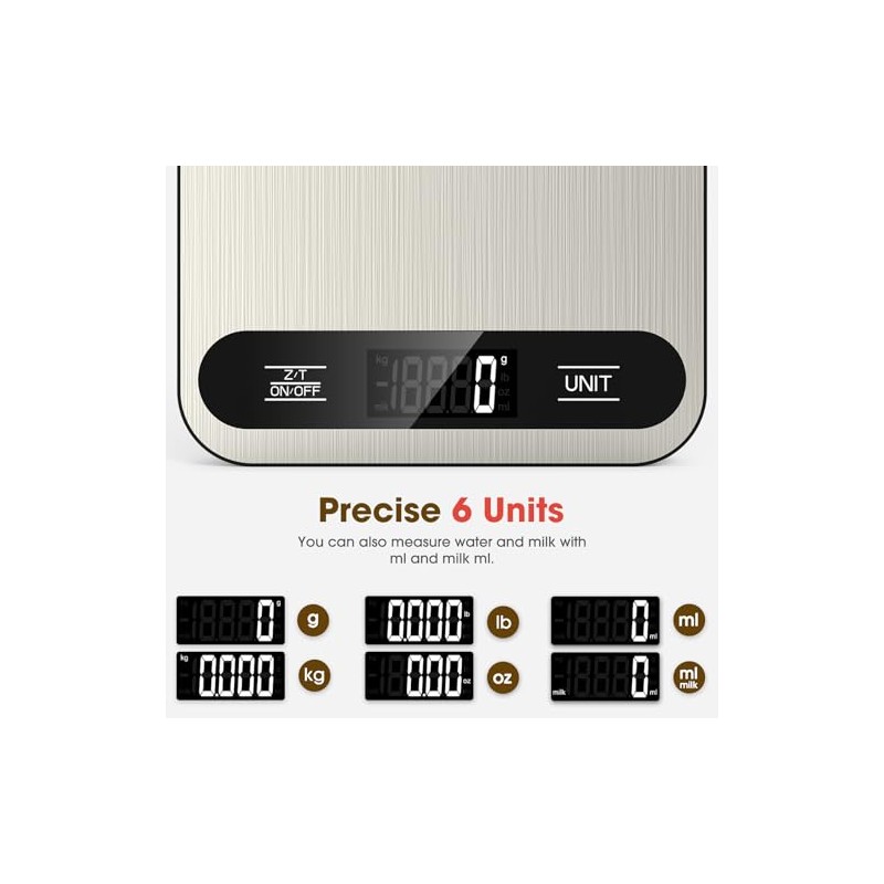 Mik-Nana Food Scale, 22lb Digital Kitchen Scale with 6 Units