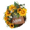15 Inch Sunflower Wreath for Front Door Artificial Sunflower Wreath