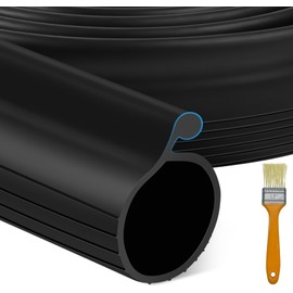 10FT Garage Door Bottom Seal Rubber 0.35'' Big P Bulb Bottom Garage Weather Stripping for Overhead Door, Weatherproof Strip Replacement Seal Fits 10FT Wide and Single Channel (Black)