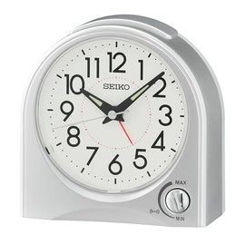 SEIKO Maris Non Ticking Desk/Alarm Clock, Silver