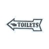 Toilet Arrow Loo Cast Iron Sign Plaque Door Wall Fence