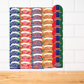 Happy Little Heart 60-Count Peanut Butter & Jelly Variety Pack – 12 Each of Grape Jelly, Strawberry Jam, Mixed Fruit, Orange Marmalade & Peanut Butter – Single-Serve Packets, Boxed for Travel, Lunch & Pantry Use