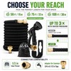 Expandable Garden Hose Kit with 8-Pattern Spray Gun, Metal Connectors,