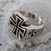Fly Style Stainless Steel Iron Cross Signet Ring for Men