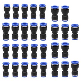 ZMDMAH 30 Stück Pneumatik Steckverbinder, 4-8, 6-8, 8-10, 6-12mm Air Push Schnellbefestigungen, Schlauchverbinder Pneumatische Fittings Push Druckluft Steckverbinder für Druckluftschlauch Verbindung