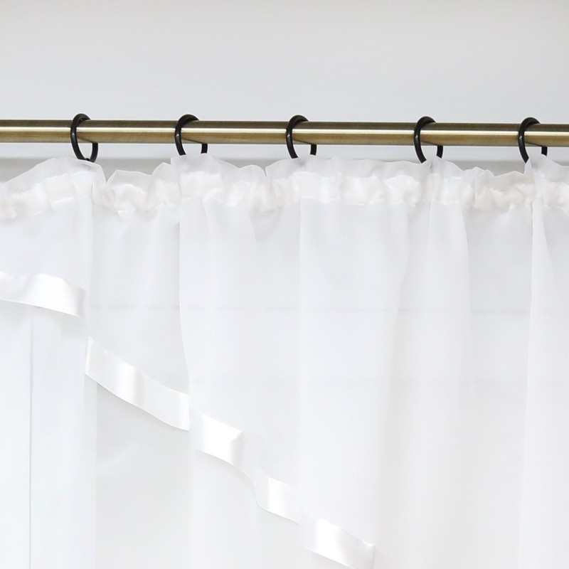 Eslir Panel Curtain with Ruffled Tape, Kitchen / Bistro Curtains,
