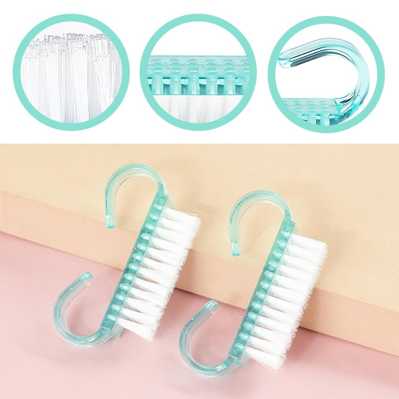 Pack of 2 Nail Brush Nail Cleaning Brush with Sponge