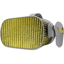 Decal Style Skin Wrap Compatible with Oculus Go Headset - Binary Rain Yellow (Oculus NOT Included)
