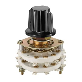 Rebower Band Selector Rotary Switch 4P4T 4 Pole 4 Position, 2 Deck [for Radio, TV, Industrial Machine Control Unit] - 1 Pcs
